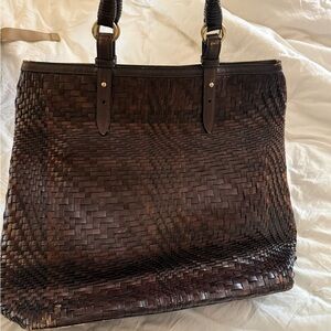 Cole Haan Brown Woven Tote Bag